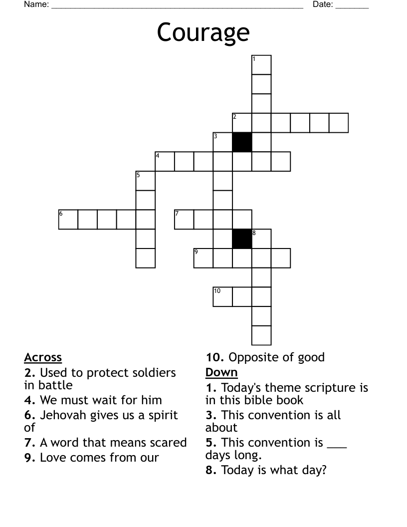 Courage Crossword WordMint Courage Crossword WordMint