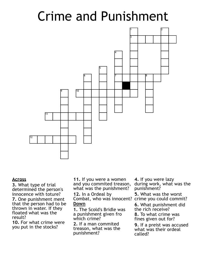 Crime And Punishment Crossword WordMint