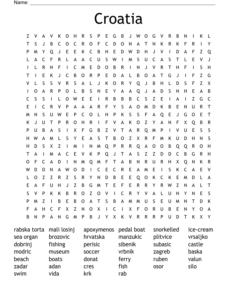 capital of croatia crossword puzzle clue
