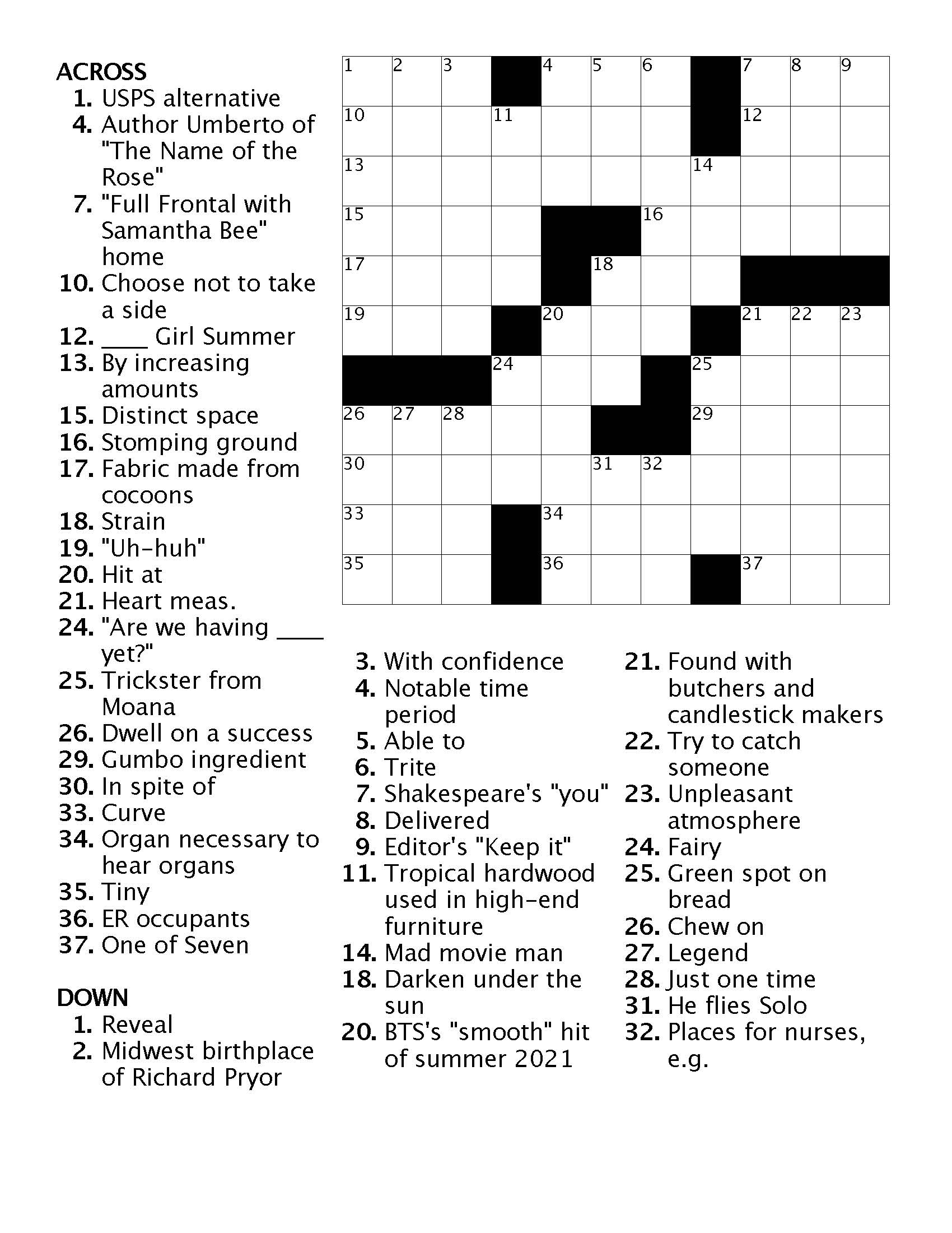 Crossword 7 Ann Arbor District Library Crossword 7 Ann Arbor District Library