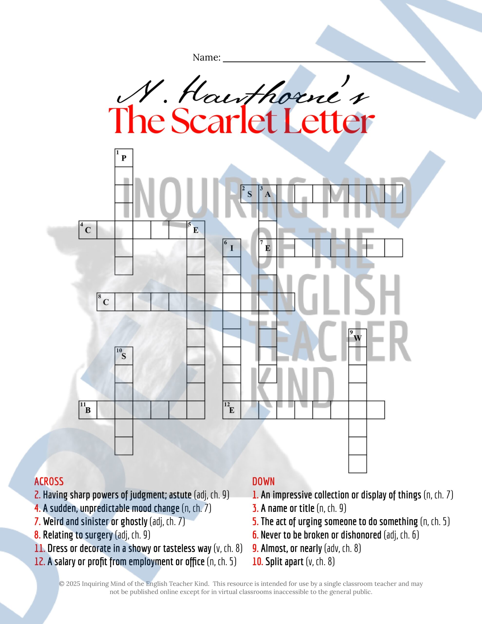 Crossword Challenge Dresses Letters Crossword Clue Crossword Puzzle Dresses Letters The Scarlet Letter Chapters 5 