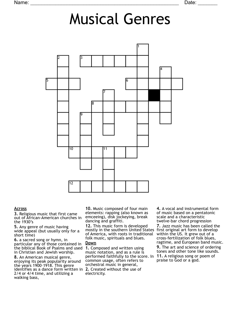 slow musically crossword puzzle clue