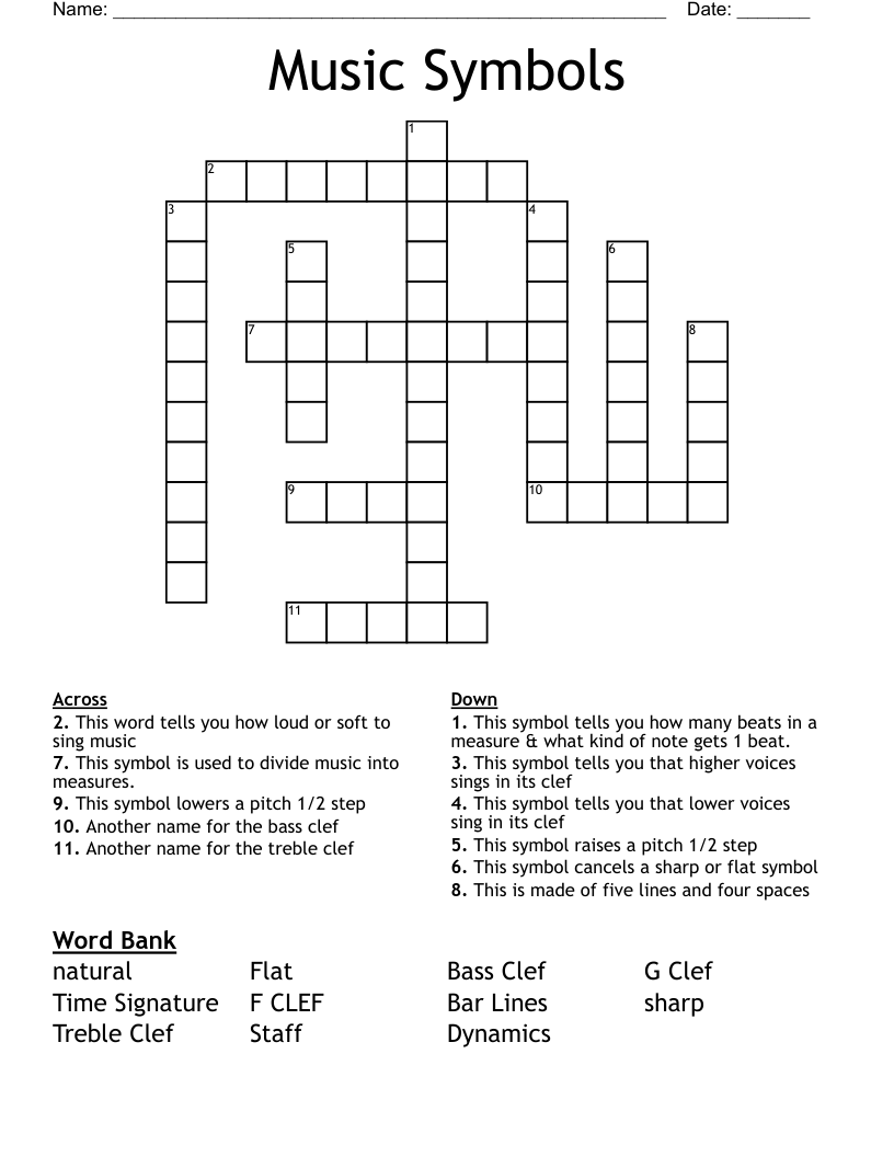 Crossword Puzzle Clue Musical Symbol At Joseph Avent Blog