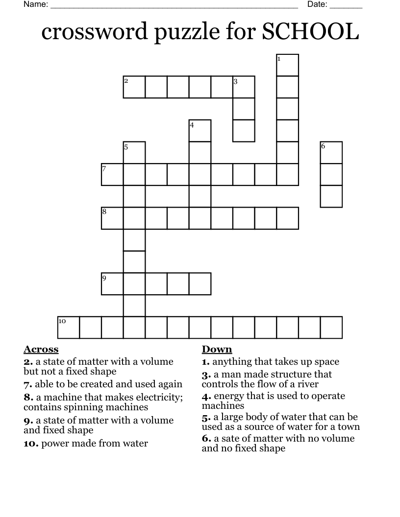 Crossword Puzzle For SCHOOL WordMint Crossword Puzzle For SCHOOL WordMint