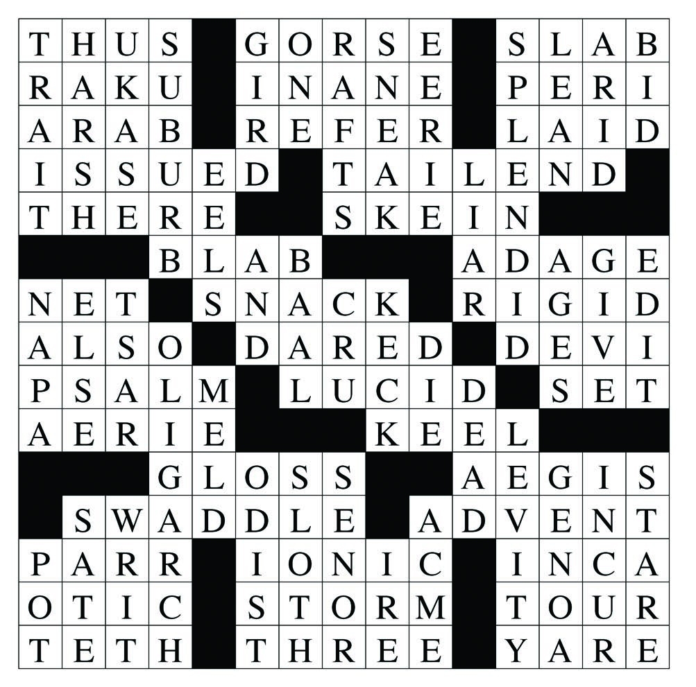 Crossword Puzzle Solutions 11 13 08