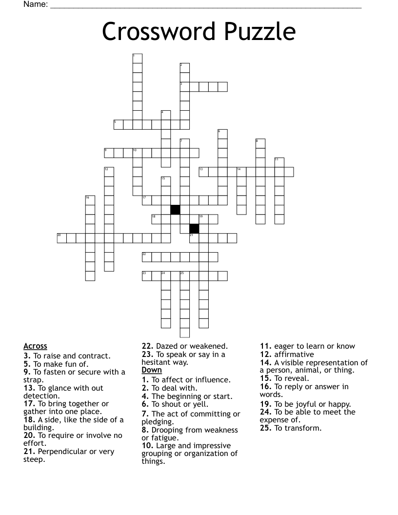 Crossword Puzzle WordMint Crossword Puzzle WordMint