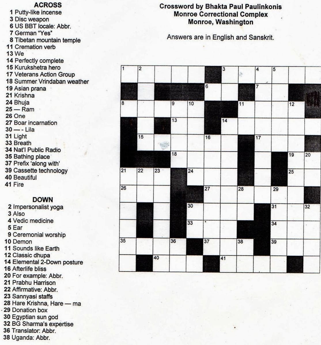 Crossword Puzzles For Middle Schoolers Printable Puzzle Template