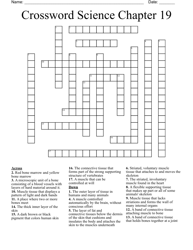 Crossword Science Chapter 19 WordMint