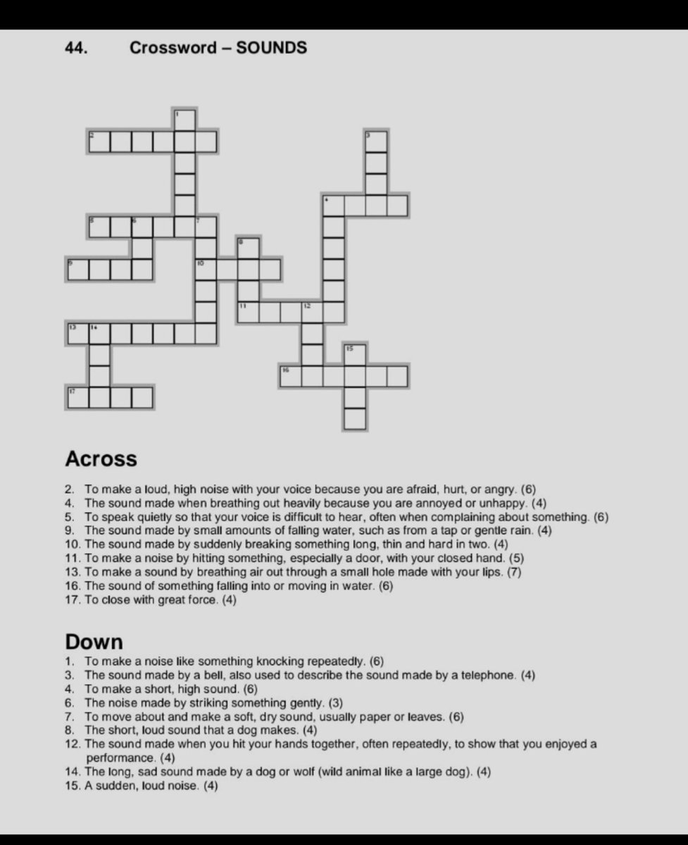 Crossword SOUNDS Across To Make A Loud High Noise With Your Voice Bec Crossword SOUNDS Across To Make A Loud High Noise With Your Voice Bec