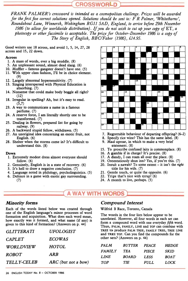 perfumery compound crossword