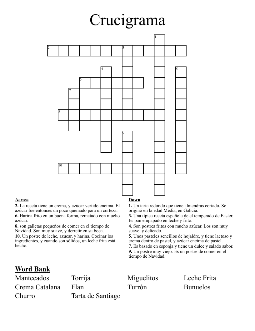 Crucigrama Crossword WordMint