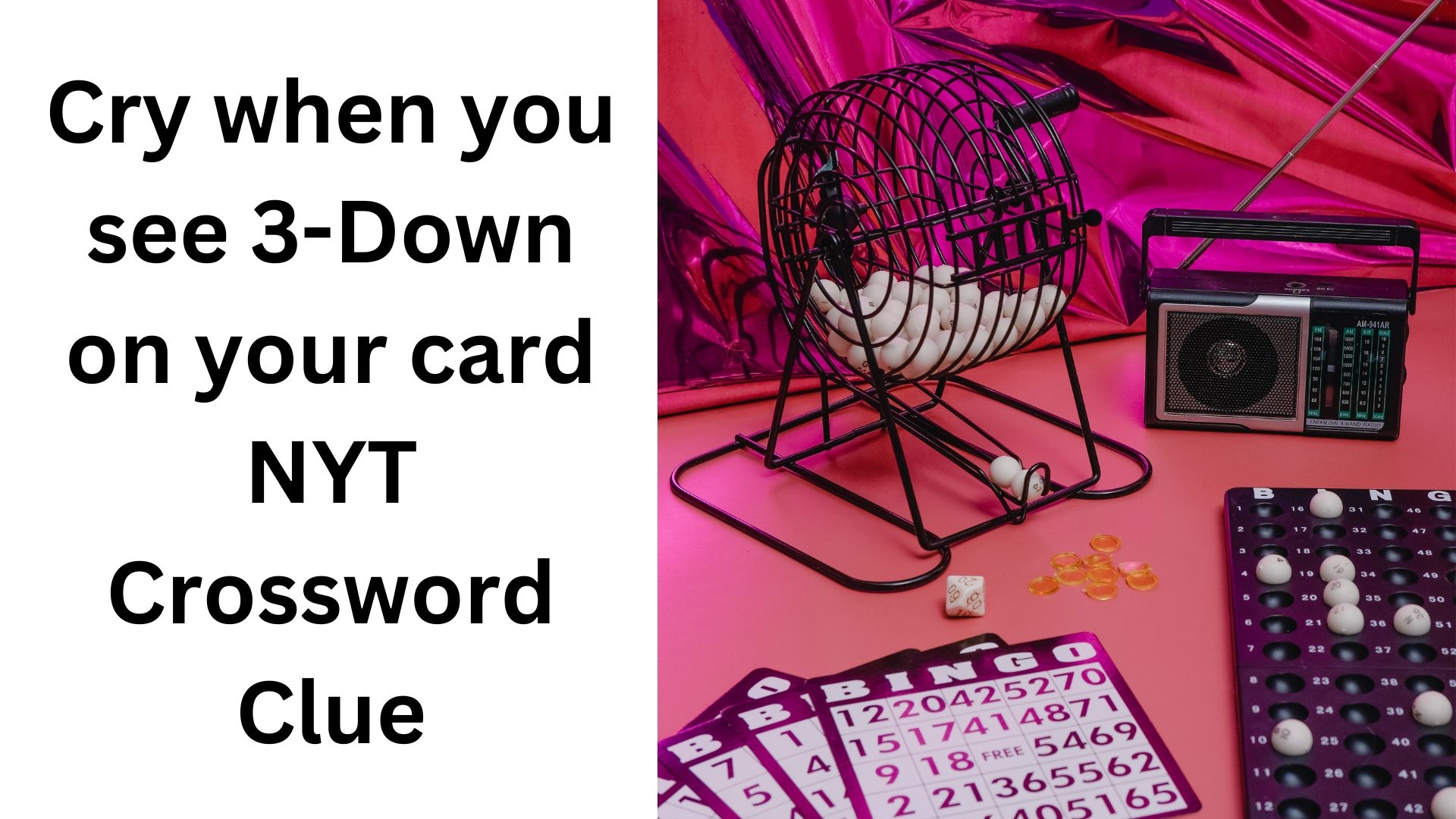 Cry When You See 3 Down On Your Card NYT Crossword Clue October 25 2024