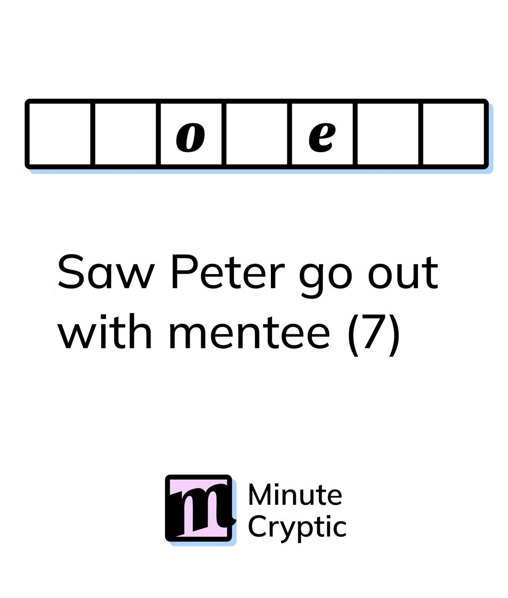 Cryptic Crossword Clue 12 Saw Peter Go Out With Mentee 7 Clue Explanations Https t co LtdCoVNTej