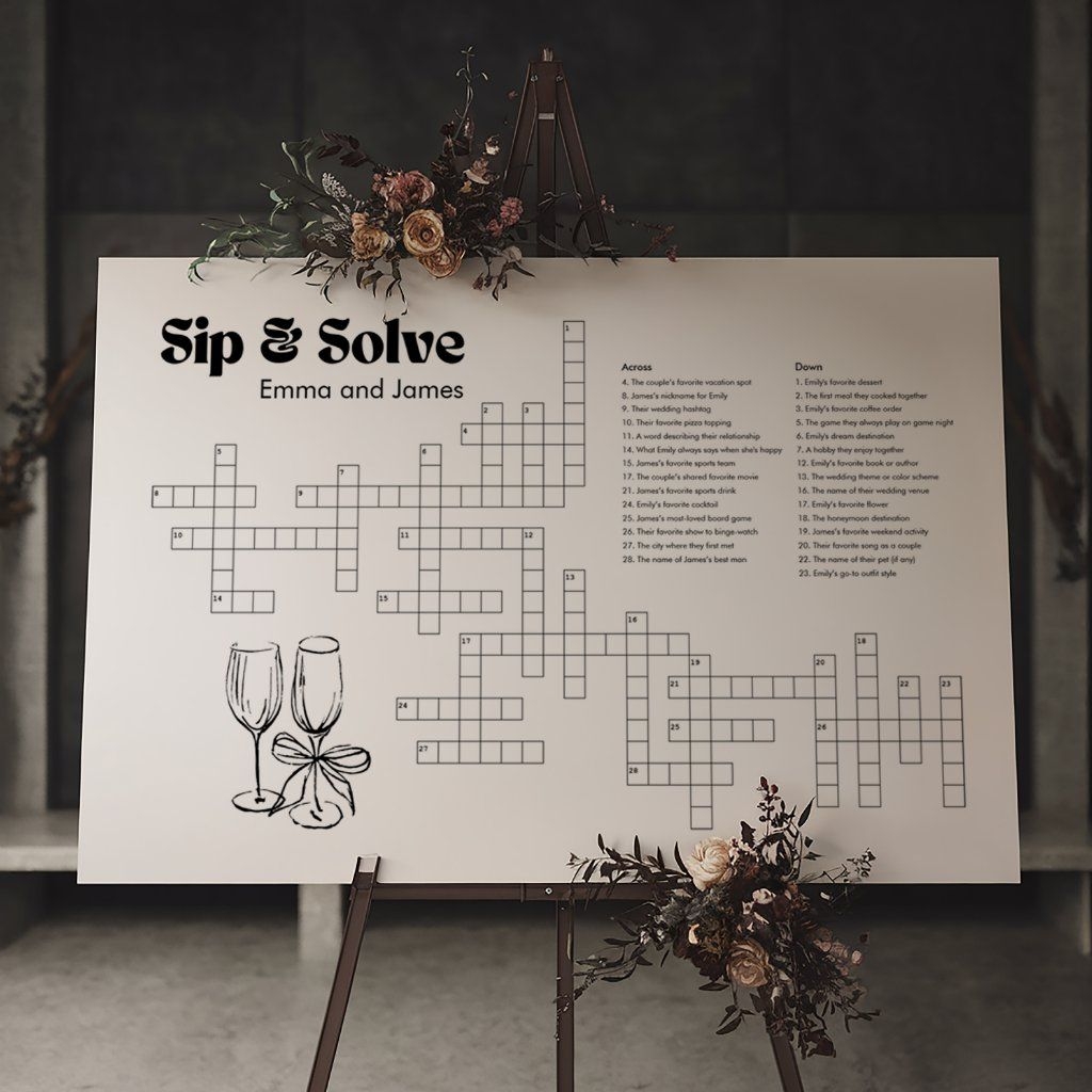 wedding crossword puzzle