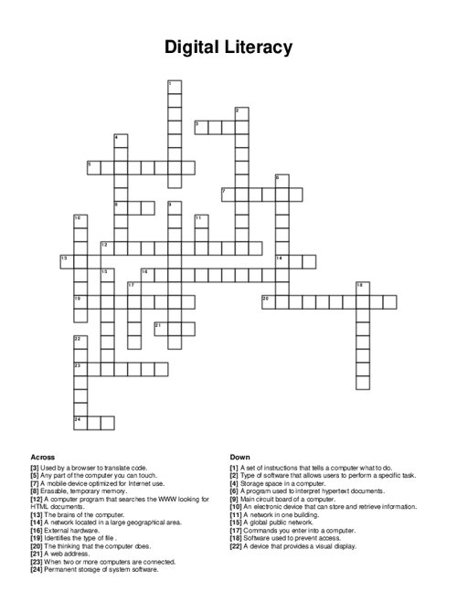 Cyber Security Crossword