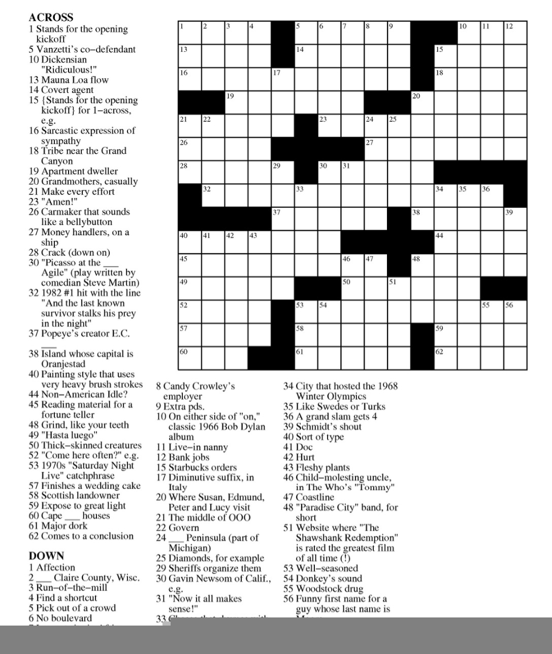 Daily Commuter Crossword Puzzle Printable Printable Coloring Free