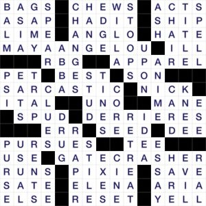 Daily Commuter Puzzles Daily Commuter Crossword Answers