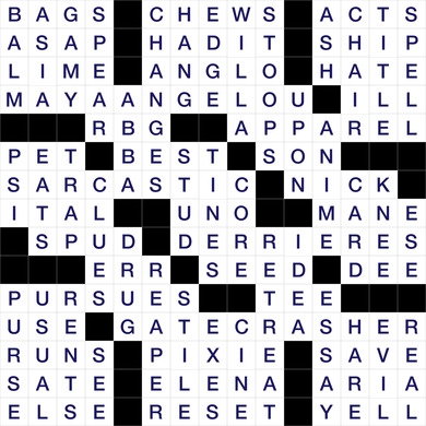 daily commuter crossword puzzle answers