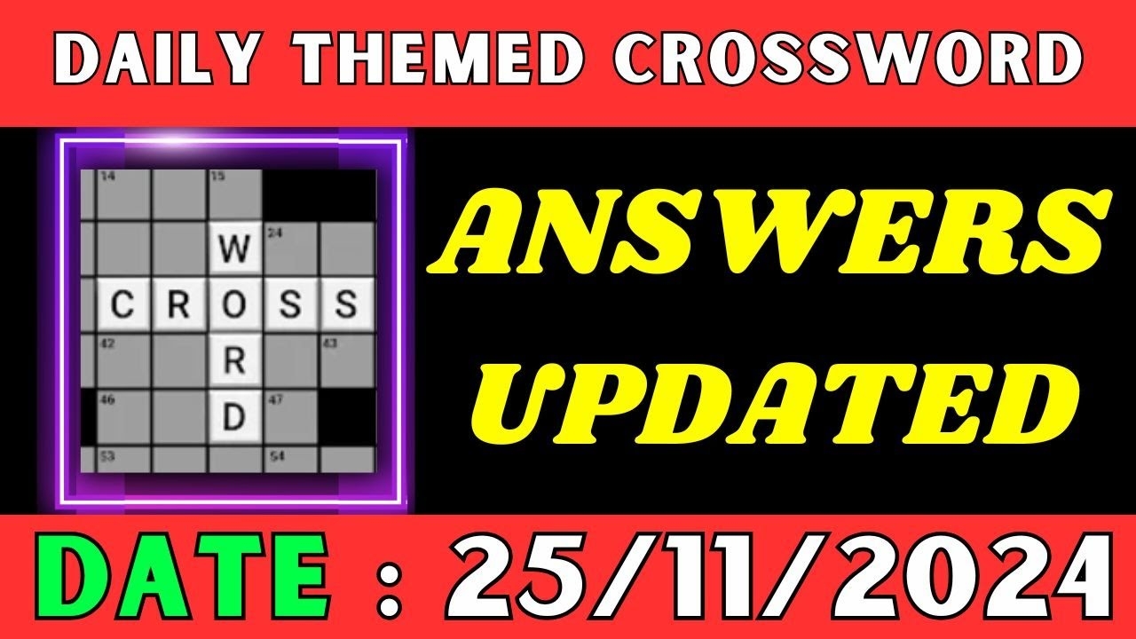 Daily Themed Crossword Puzzle Answers Music Mondays November 25 2024 YouTube Daily Themed Crossword Puzzle Answers Music Mondays November 25 2024 YouTube
