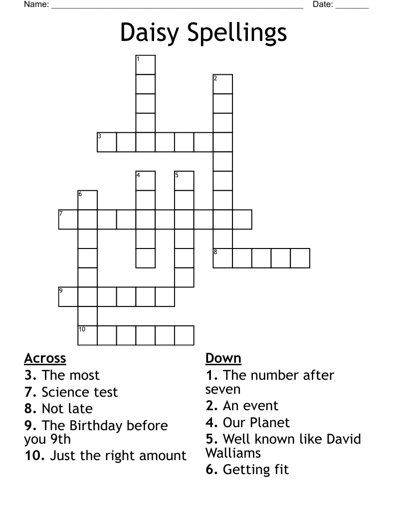 Daisy Variety Crossword Puzzle Clue At James Engel Blog Daisy Variety Crossword Puzzle Clue At James Engel Blog