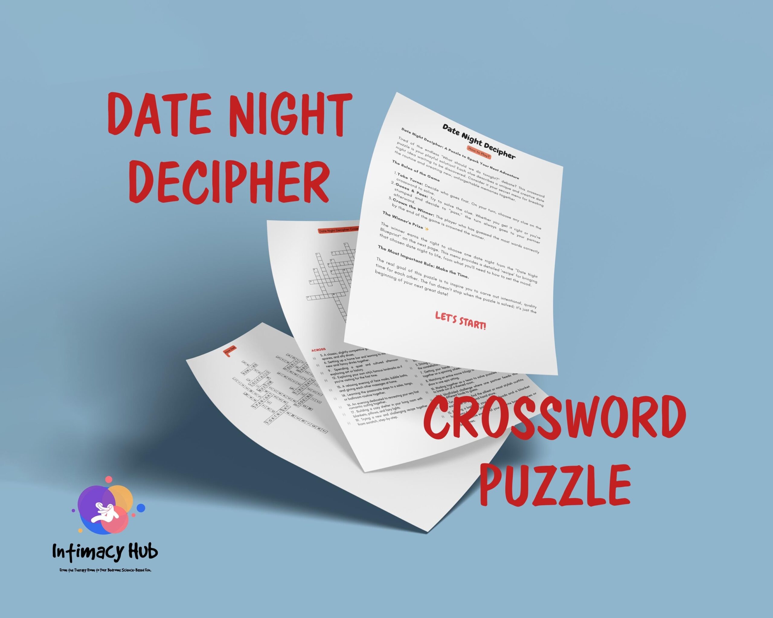 Date Night Crossword Puzzle Romantic Couple Game digital Download Etsy
