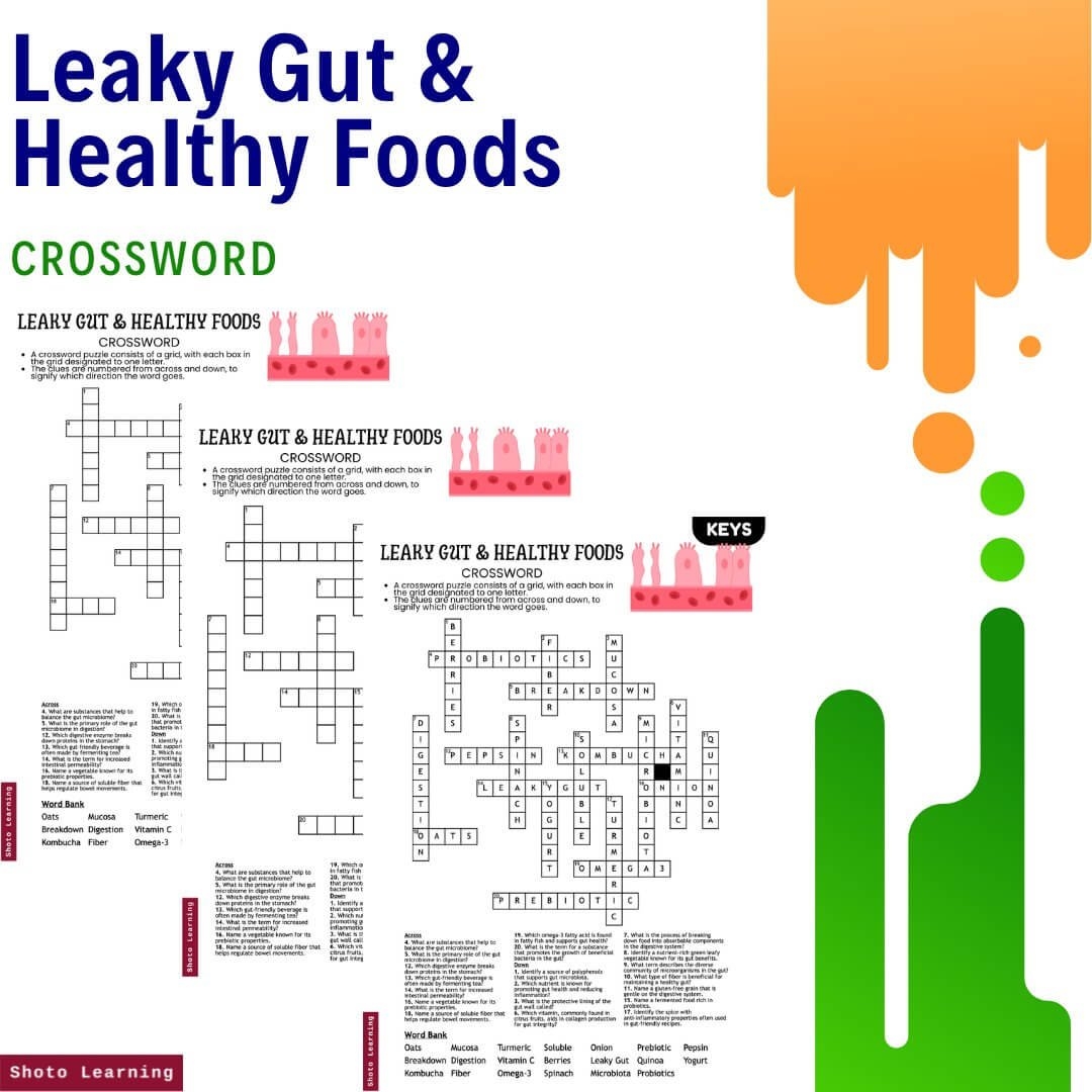 Decode Gut Wellness Leaky Gut Healthy Foods Cryptogram Pack