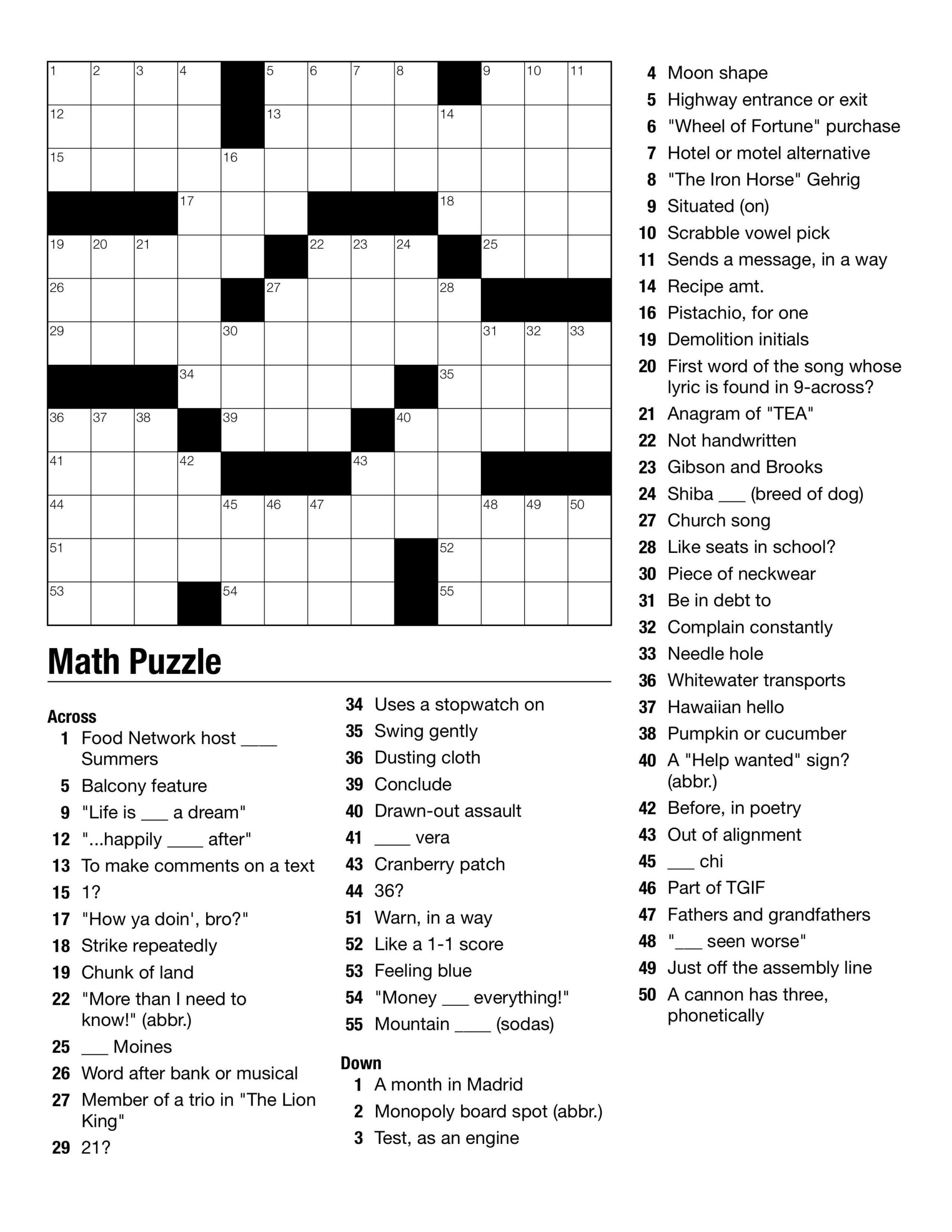 dell easy crossword puzzles