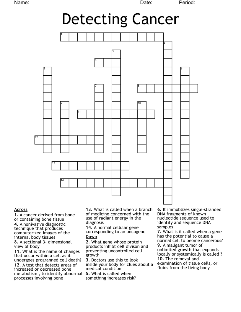 Detecting Cancer Crossword WordMint