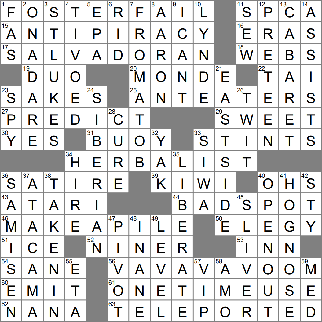 Divine Crossword Clue Archives LAXCrossword