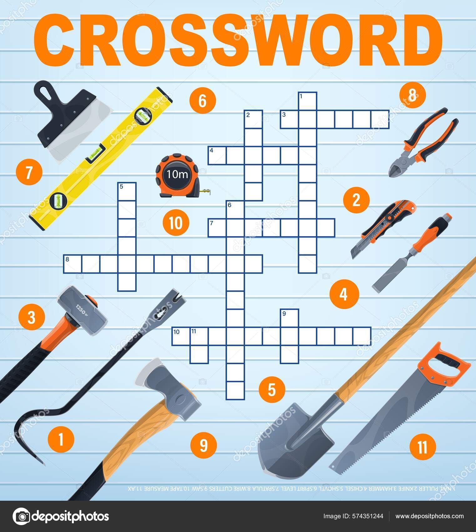 Diy Repair Tools Crossword Grid Find Word Vector Quiz Game Stock Vector By VectorTradition 574351244