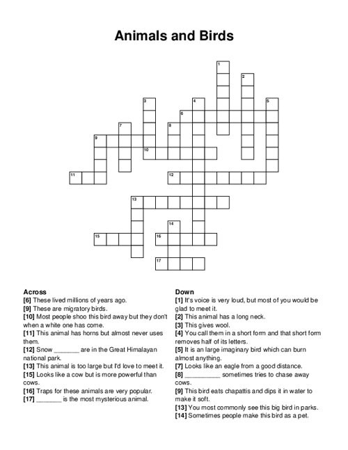 marsh bird crossword puzzle