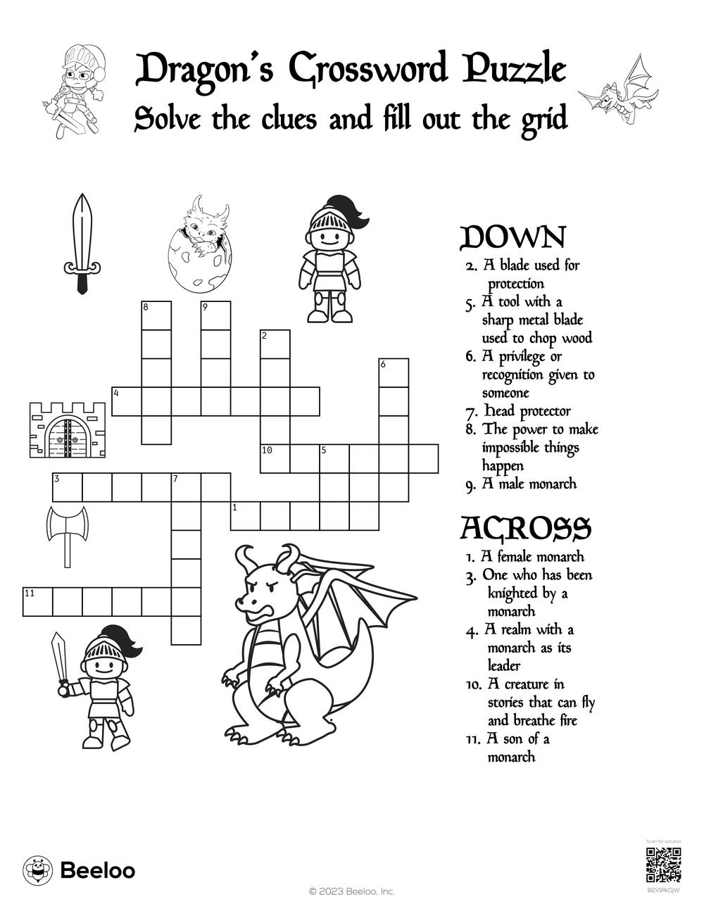 Dragon s Crossword Puzzle Beeloo Printable Crafts And Activities For Kids Dragon s Crossword Puzzle Beeloo Printable Crafts And Activities For Kids