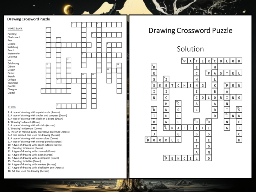 Draw Out Crossword Puzzle Free Printable Crossword