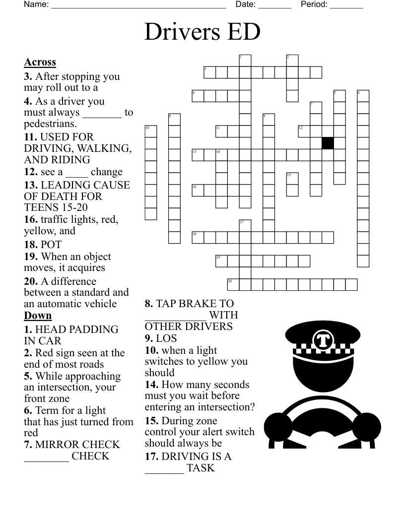 Driving Crossword WordMint