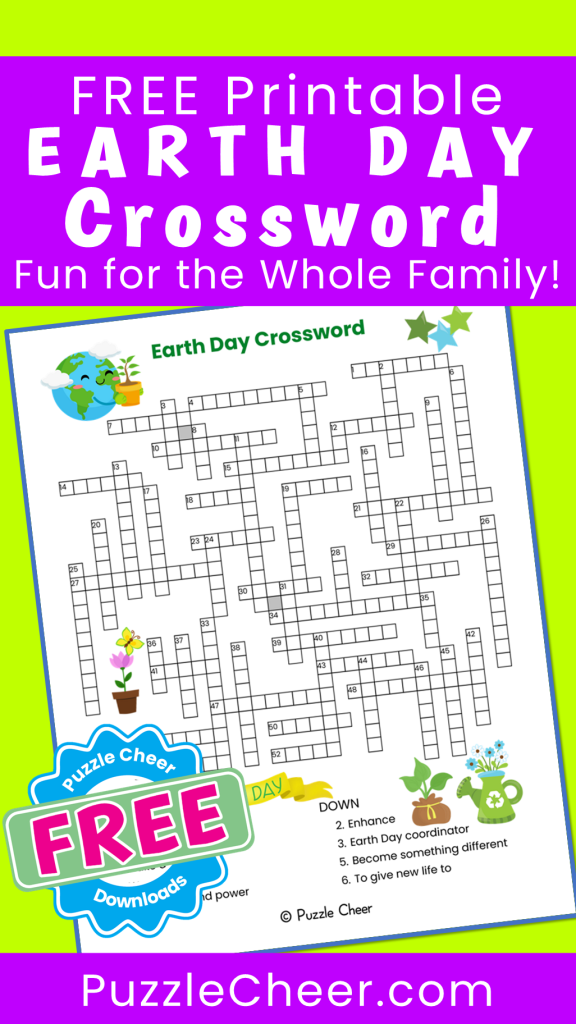 Earth Day Crossword Puzzle Puzzle Cheer Earth Day Crossword Puzzle Puzzle Cheer