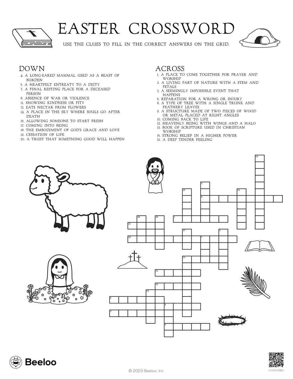 Easter Crossword Beeloo Printable Crafts And Activities For Kids