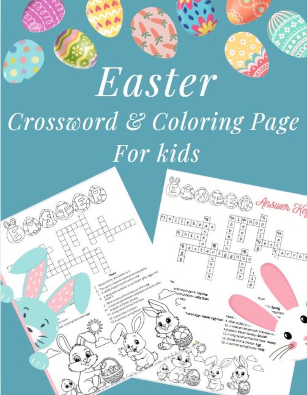 Easter Crossword Puzzle For Kids Secular Etsy Easter Crossword Puzzle For Kids Secular Etsy