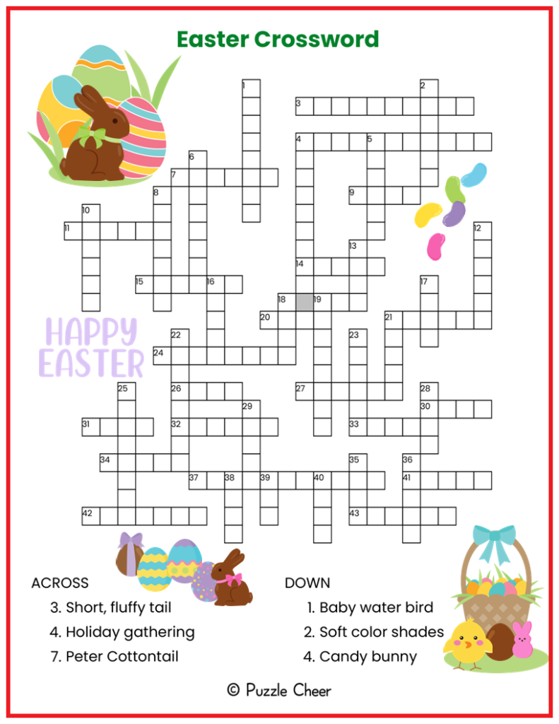 Easter Crossword Puzzle Puzzle Cheer Easter Crossword Puzzle Puzzle Cheer