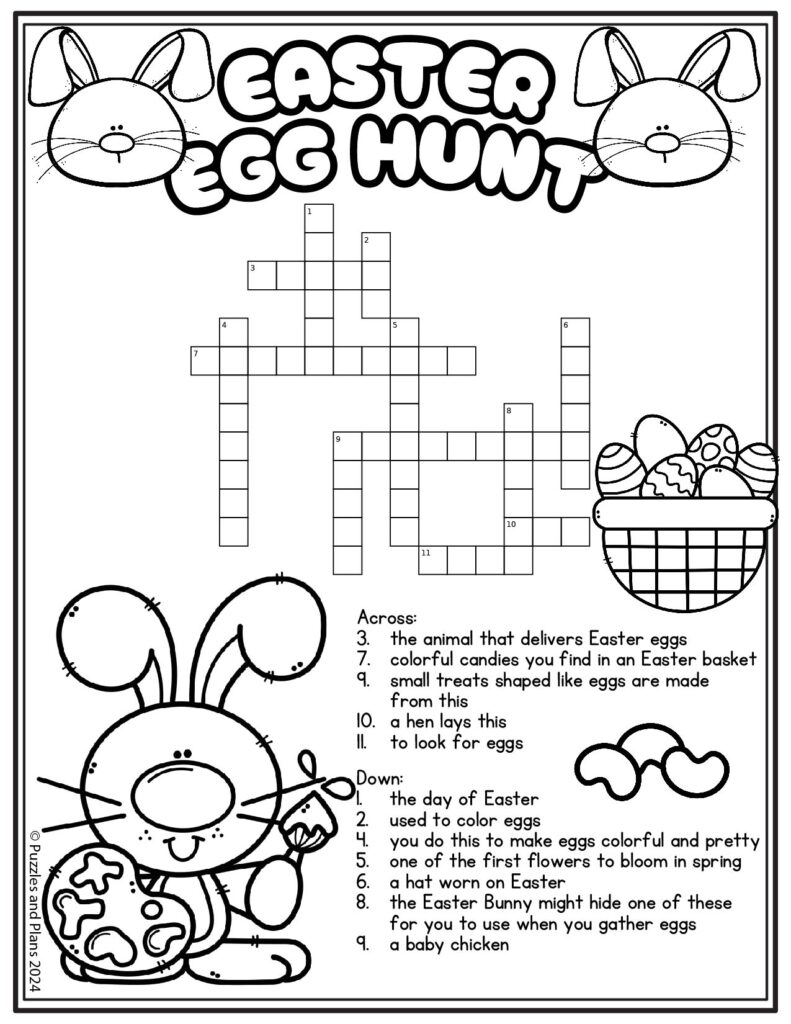 Easter Egg Hunt Crossword Puzzlesandplans Easter Egg Hunt Crossword Puzzlesandplans