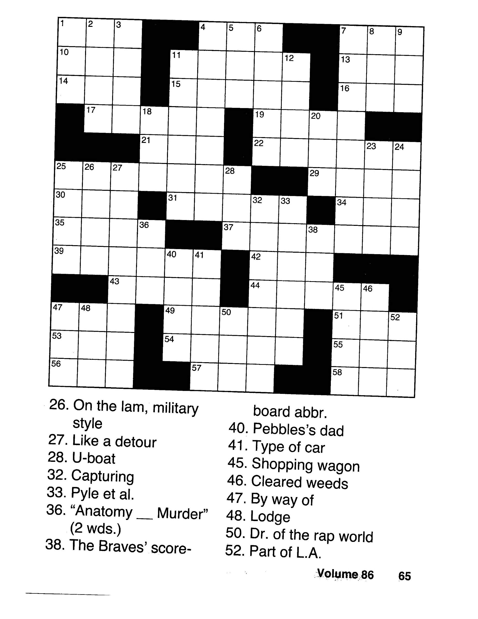 Easy Large Print Crossword Puzzles Free Printable Crosswords