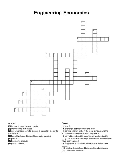 Economics Terms Crossword Puzzle Economics Terms Crossword Puzzle