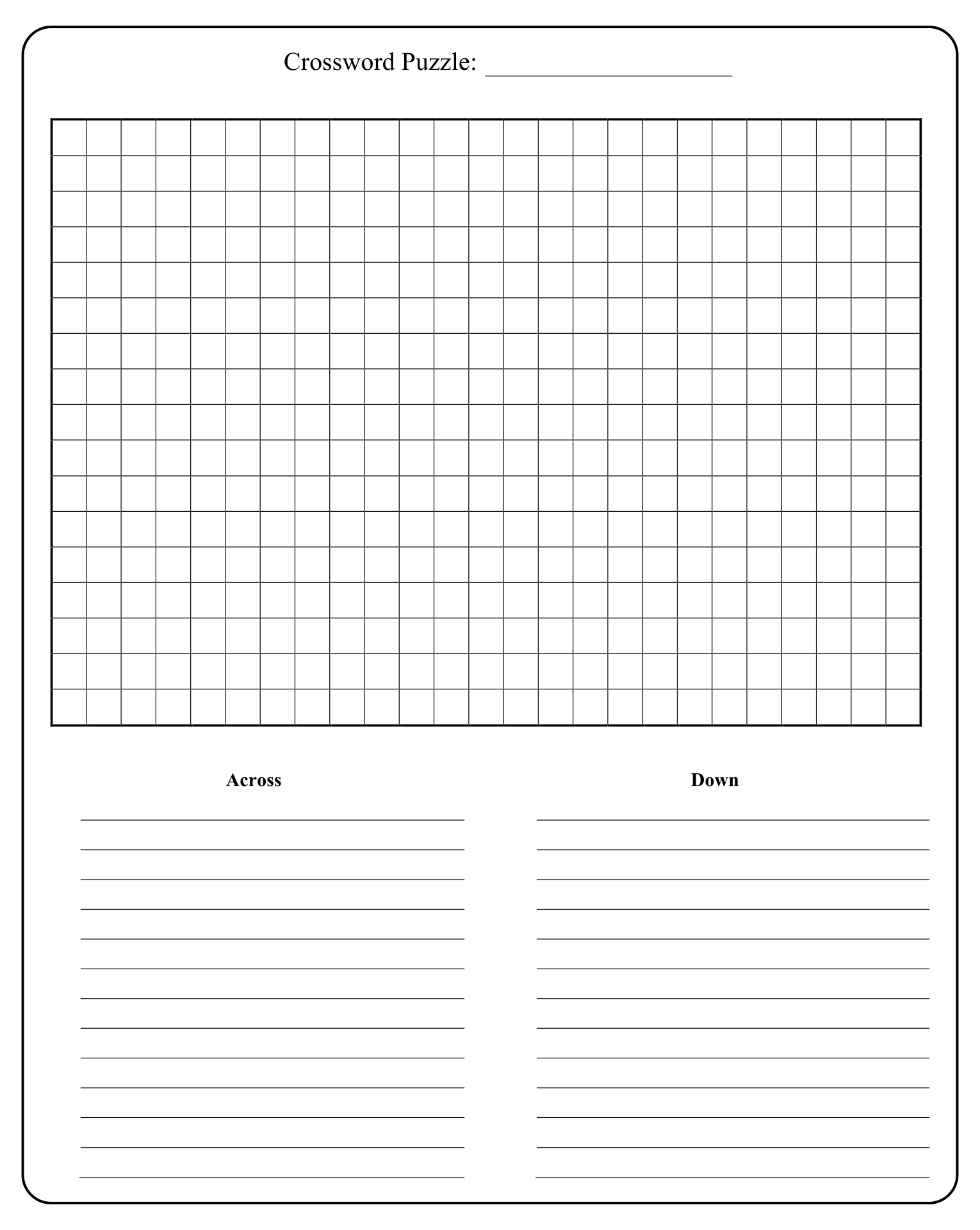 Editable Blank Crossword Puzzle Template Free Printable Crosswords Editable Blank Crossword Puzzle Template Free Printable Crosswords