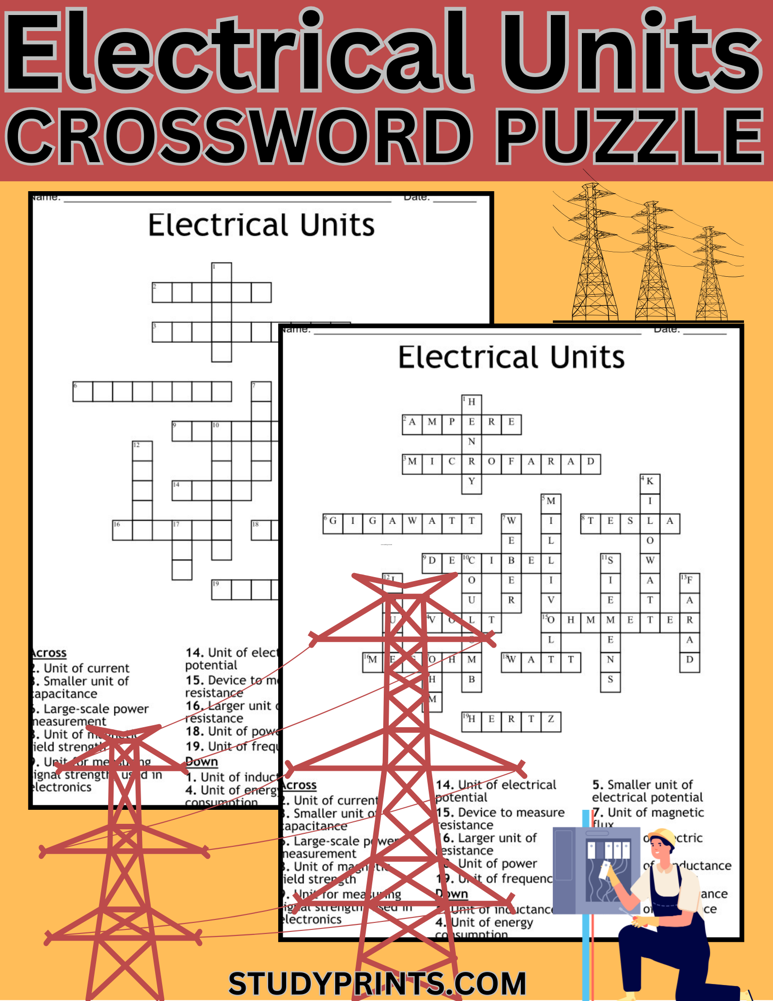 crossword clue electrical units
