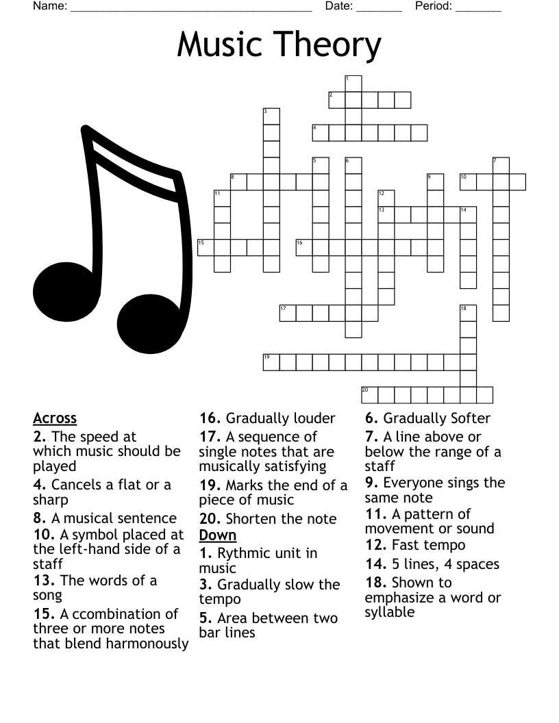 Elements Of Music Crossword WordMint Elements Of Music Crossword WordMint