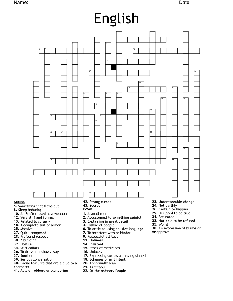 English Crossword WordMint