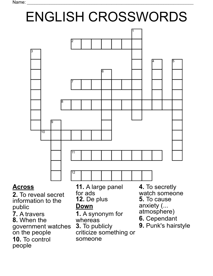 ENGLISH CROSSWORDS WordMint