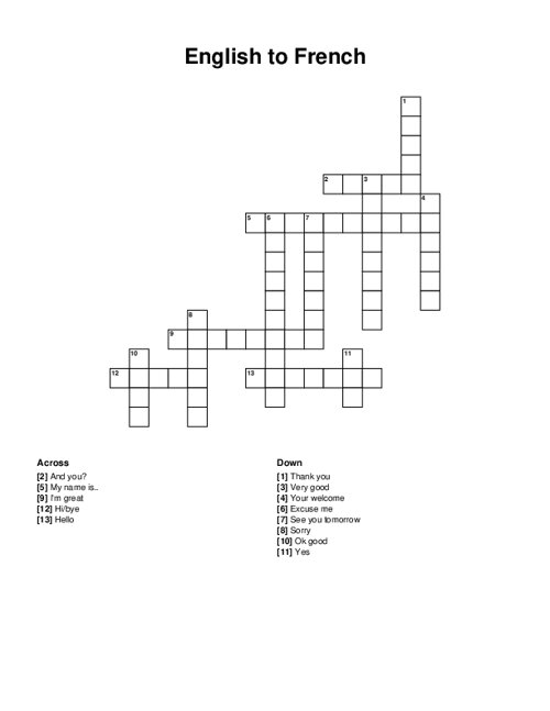 french crossword puzzle
