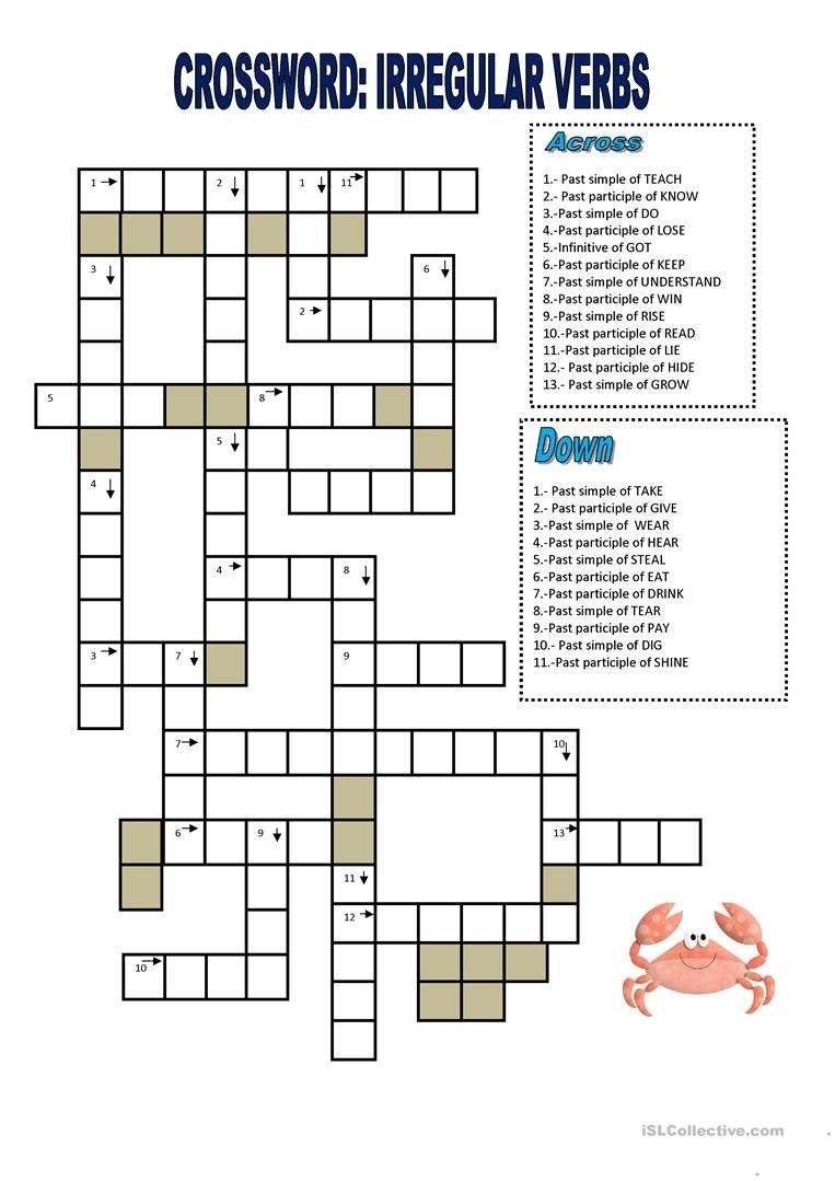 Esl Crossword Puzzles Free Printable Crosswords
