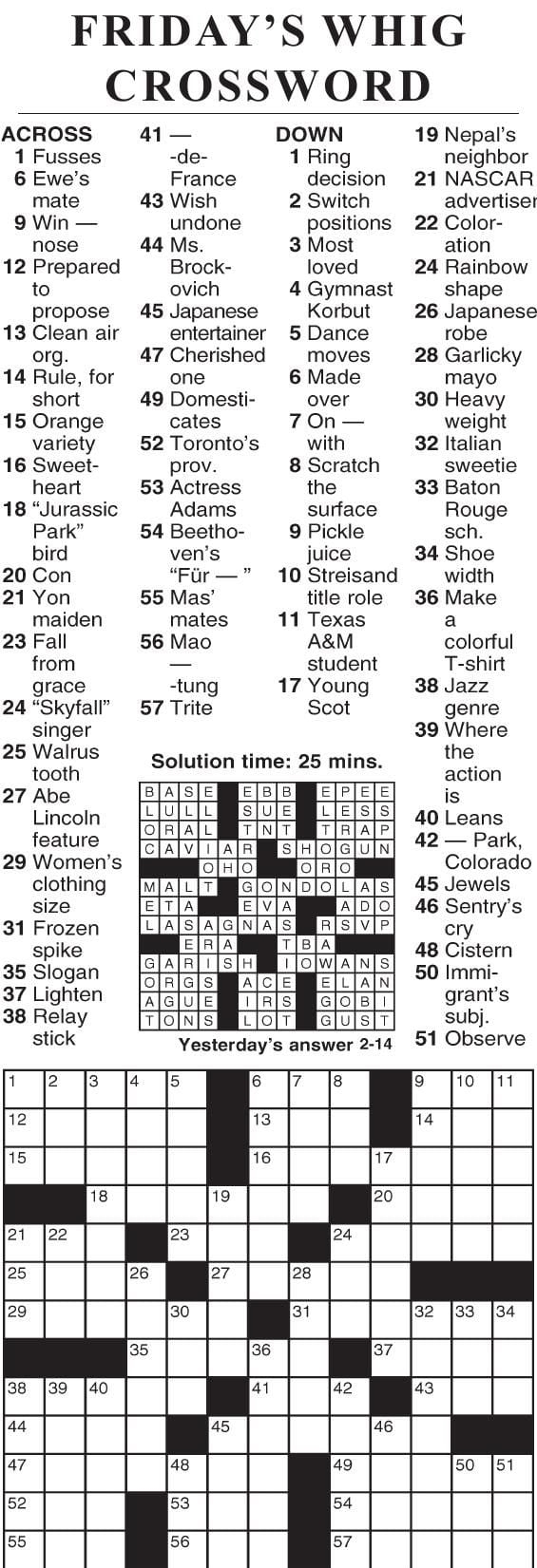 Eugene Sheffer Crossword Puzzle Printable Printable Coloring Free