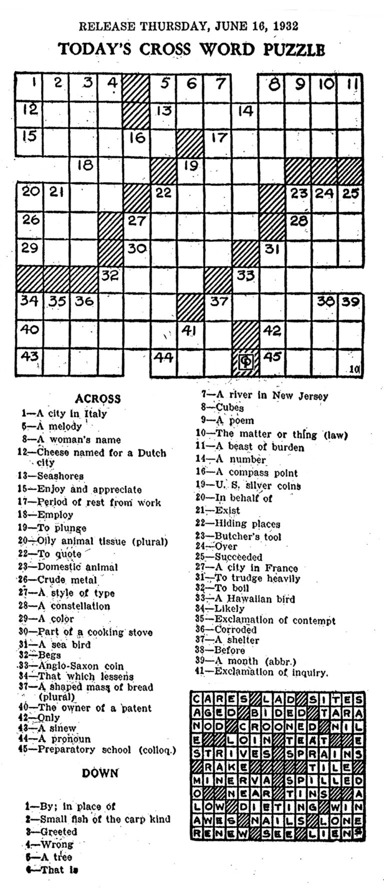 Eugene Sheffer Printable Crossword Puzzle For Today Free Printable 